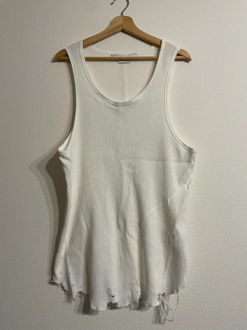 トップス ANCELLM 25SS DAMAGE WAFFLE TANK TOP 1
