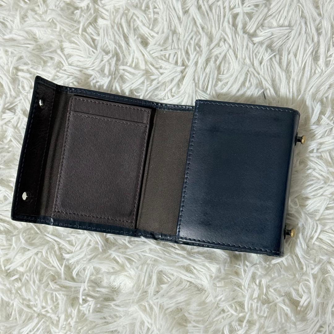 ⭐️未使用級⭐️　m+　エムピウ　ミッレフォッリエ　p25　ネイビー　レザー