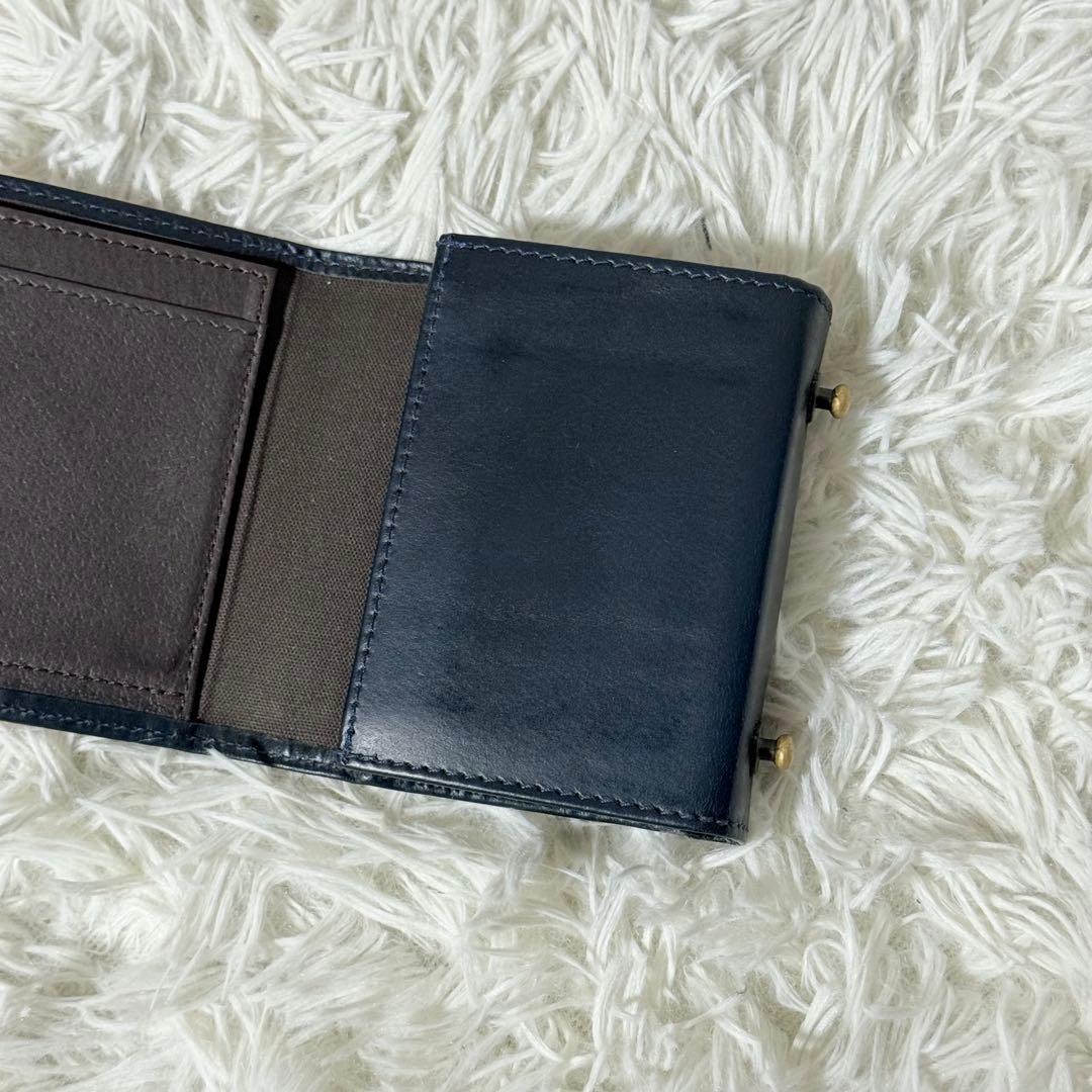 ⭐️未使用級⭐️　m+　エムピウ　ミッレフォッリエ　p25　ネイビー　レザー