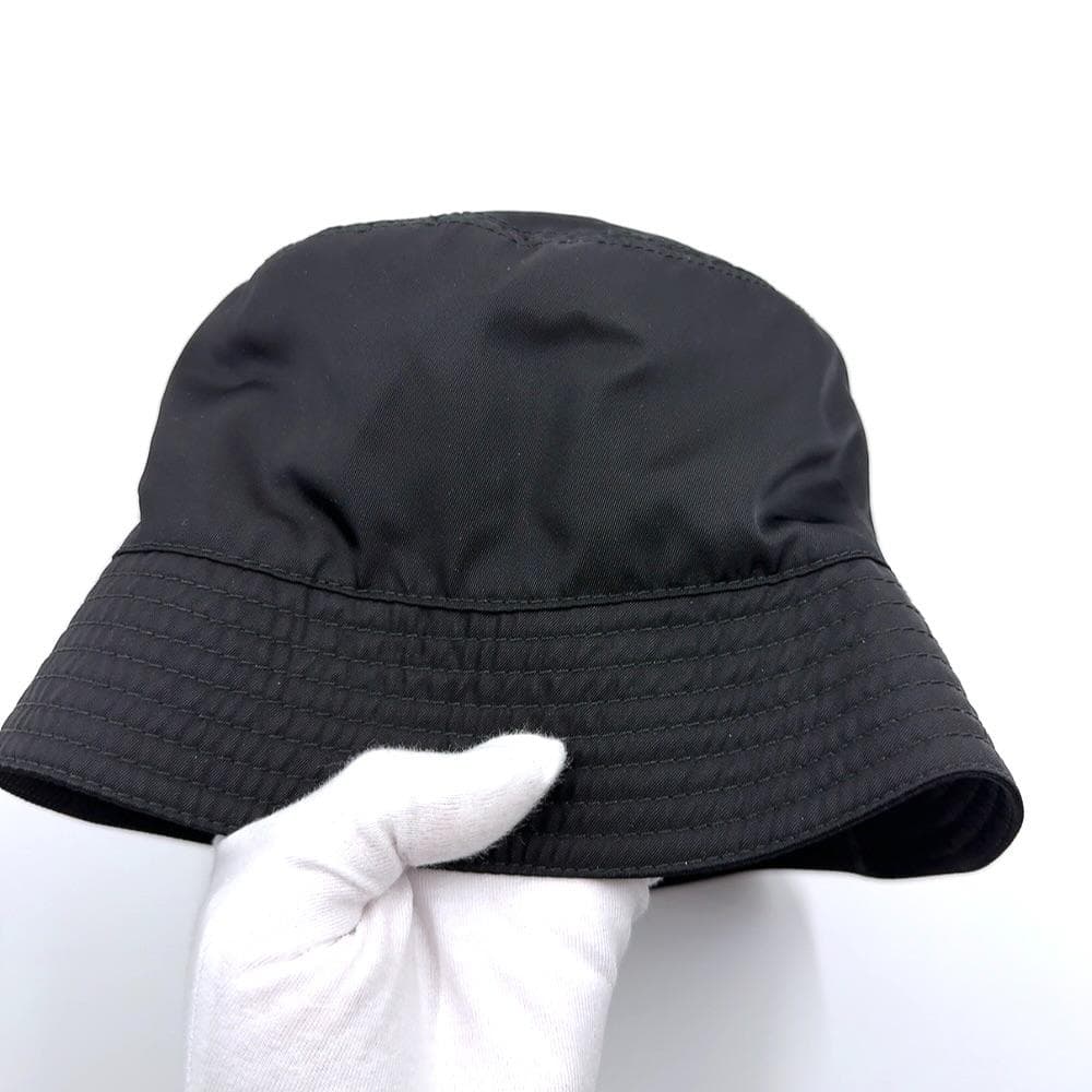 ◇プラダ◇1HC137/ナイロン/M/バケットハット/帽子/ブラック/ブランド