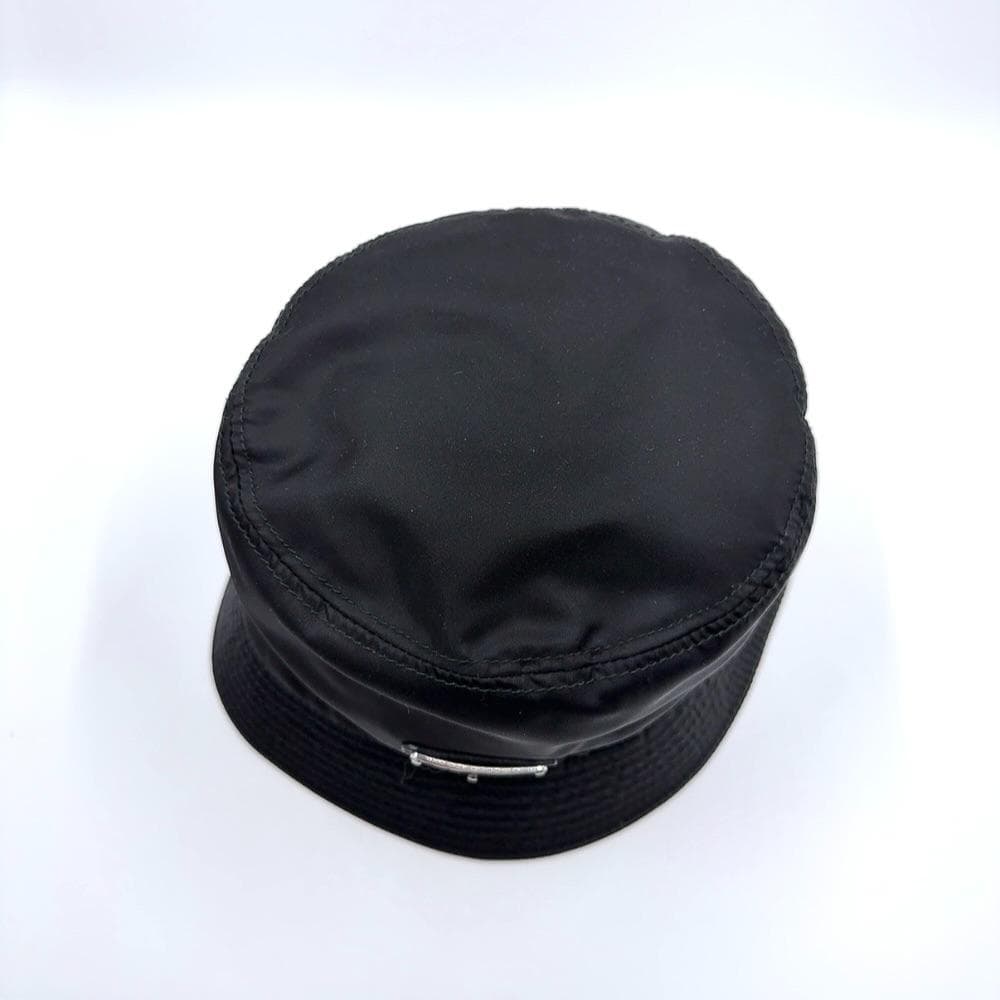 ◇プラダ◇1HC137/ナイロン/M/バケットハット/帽子/ブラック/ブランド