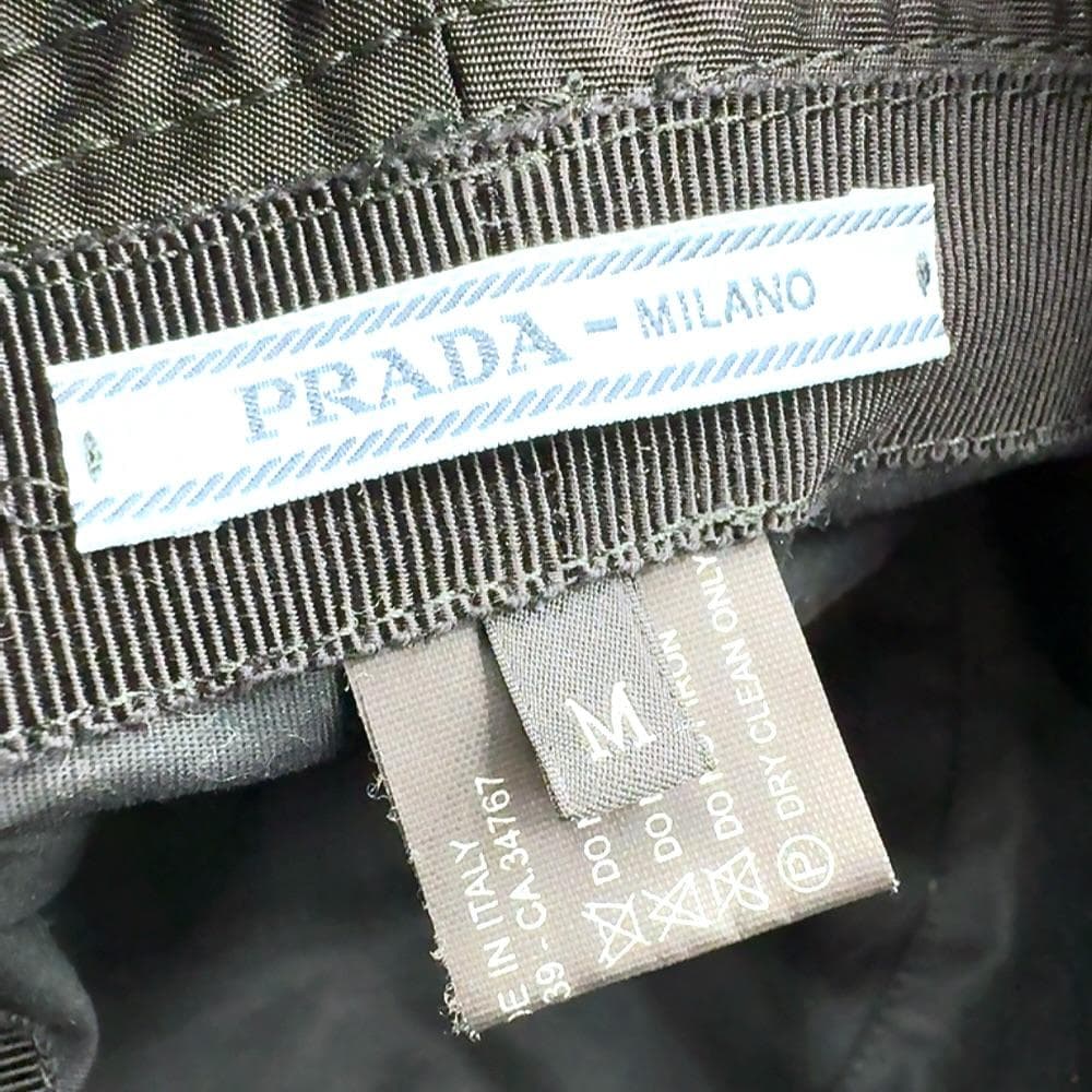 ◇プラダ◇1HC137/ナイロン/M/バケットハット/帽子/ブラック/ブランド