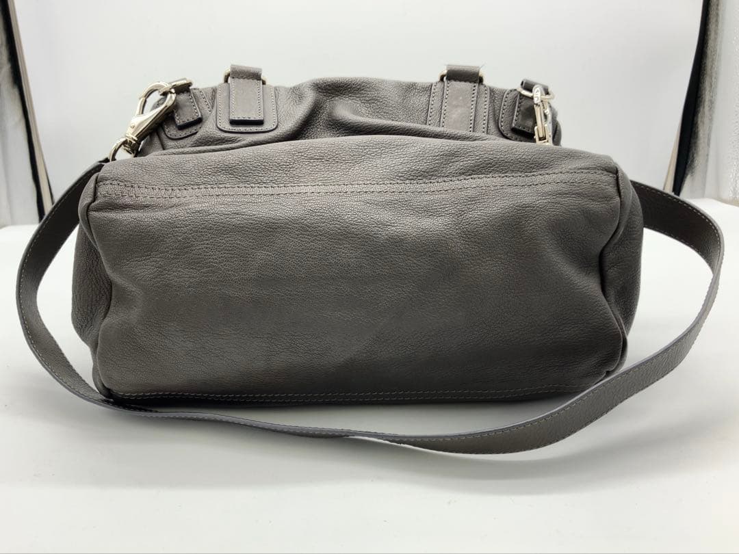 GIVENCHY パンドラ 2way レザー ハンドバッグ グレー