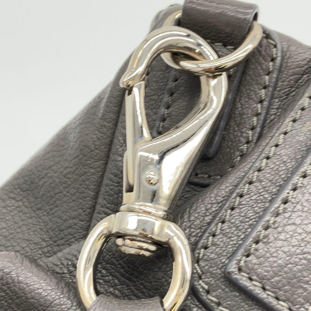 GIVENCHY パンドラ 2way レザー ハンドバッグ グレー