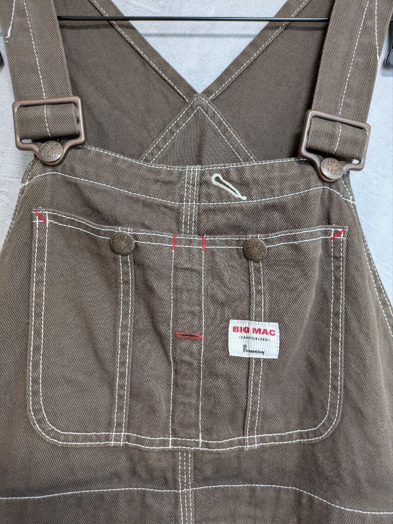 BEAMS BOY × BIG MAC 別注 オーバーオール ブラウン F