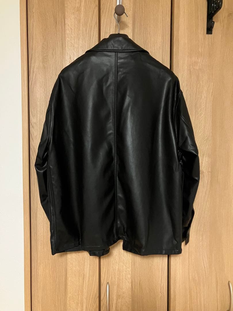 ビューティ&ユース　FAUX LAMB カバーオール　レザー ブラック　XL