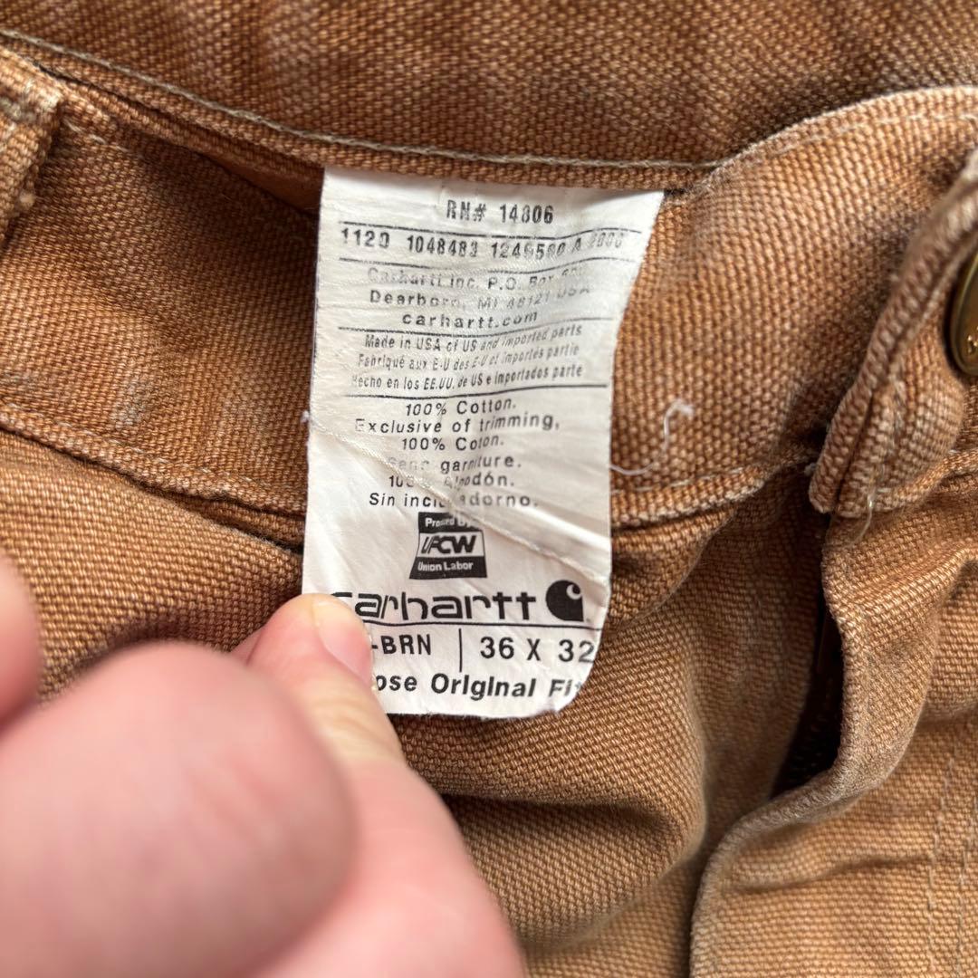 90's usa製Carhartt ベージュ カーゴパンツ 36x32
