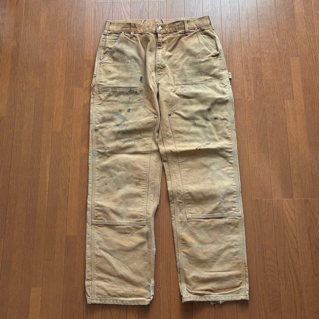90's usa製Carhartt ベージュ カーゴパンツ 36x32
