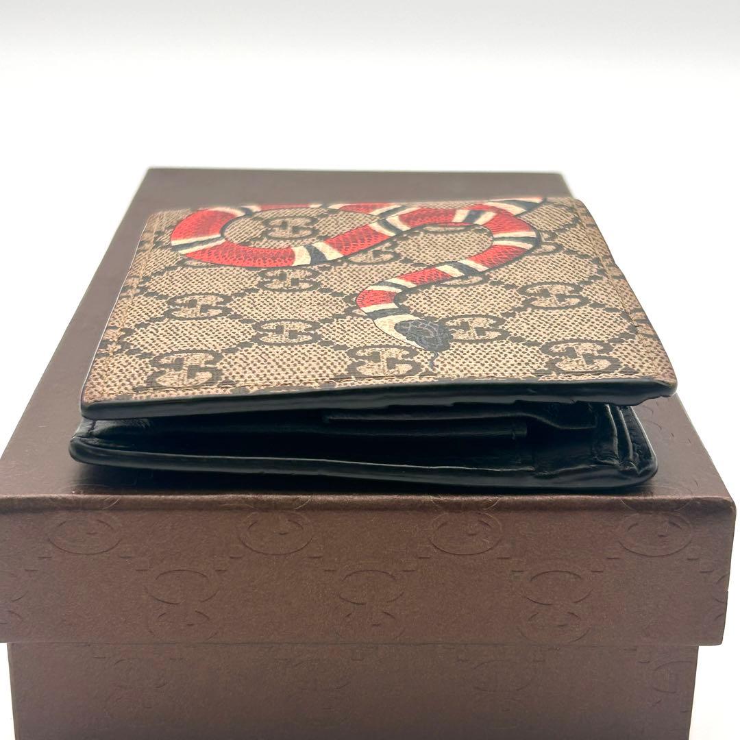 極美品✨ GUCCI キングスネーク GG スプリーム 二つ折り財布 グッチ