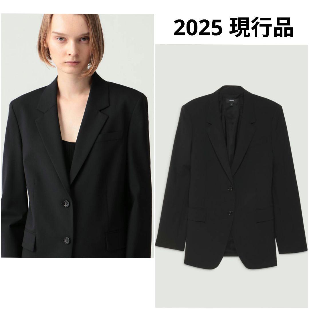 現行美品*定価6.4万 セオリー オーバーサイズジャケット 黒 0