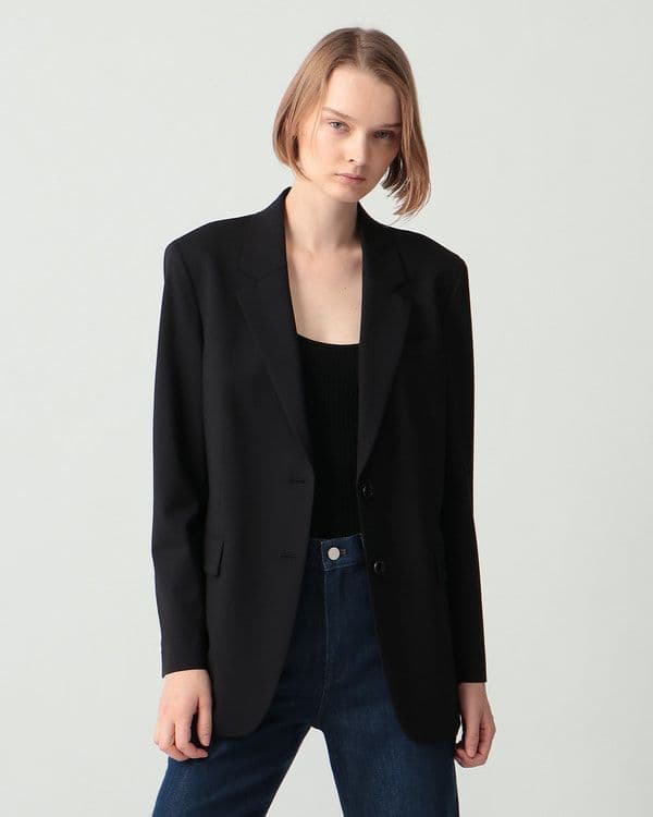 現行美品*定価6.4万 セオリー オーバーサイズジャケット 黒 0