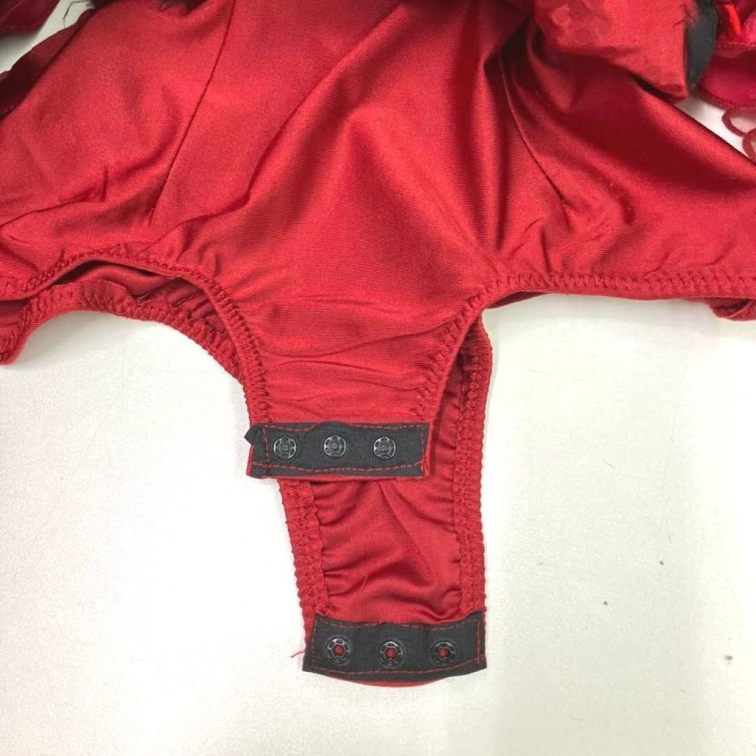 社交ダンス　スタンダードドレス　モダンドレス　赤　スパンコール