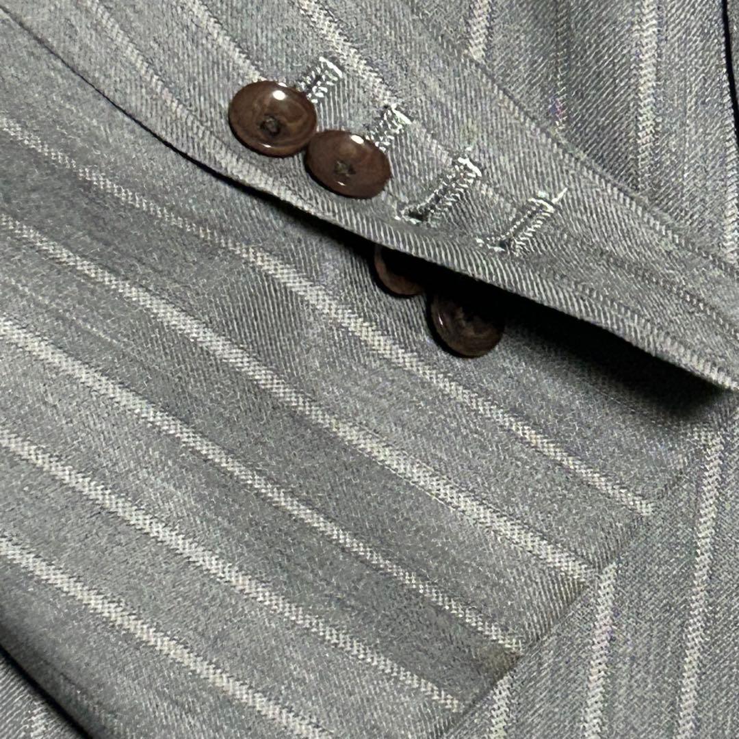 【美品】パーソンズ スーツ スリーピース グレー　ストライプ S相当