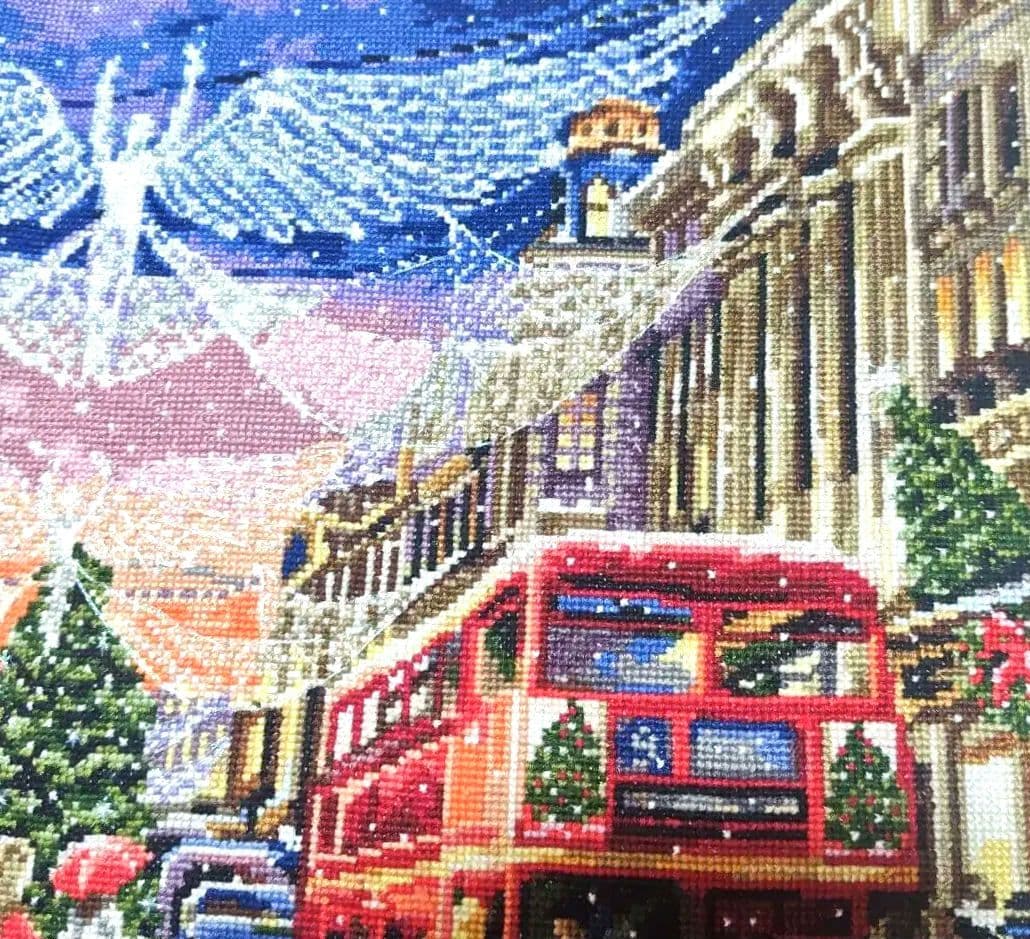 クロスステッチ完成品　クリスマス　刺繍