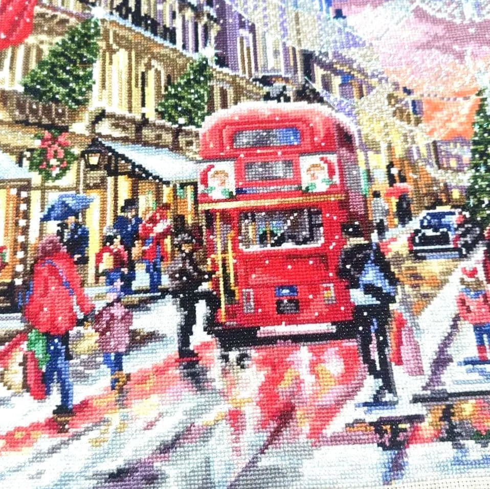 クロスステッチ完成品　クリスマス　刺繍