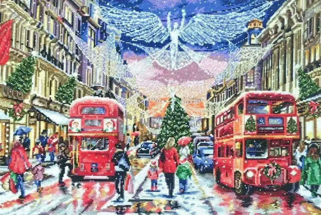 クロスステッチ完成品　クリスマス　刺繍