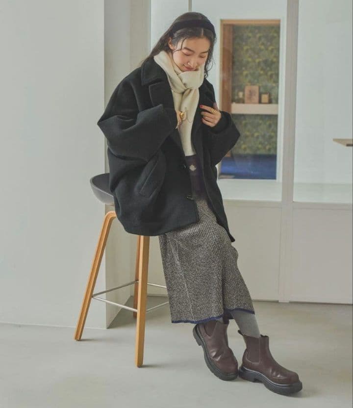 [niko and…]ライトモッサドルマンジャケットコート ブラック 新品未使用