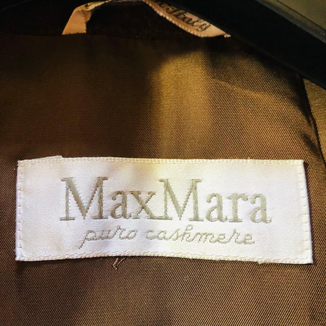 美品✨マックスマーラ ベルテッドコート カシミヤ100% 女優襟 ブラウン 40