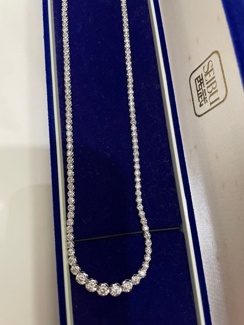天然ダイヤモンド　5カラット　テニスネックレス