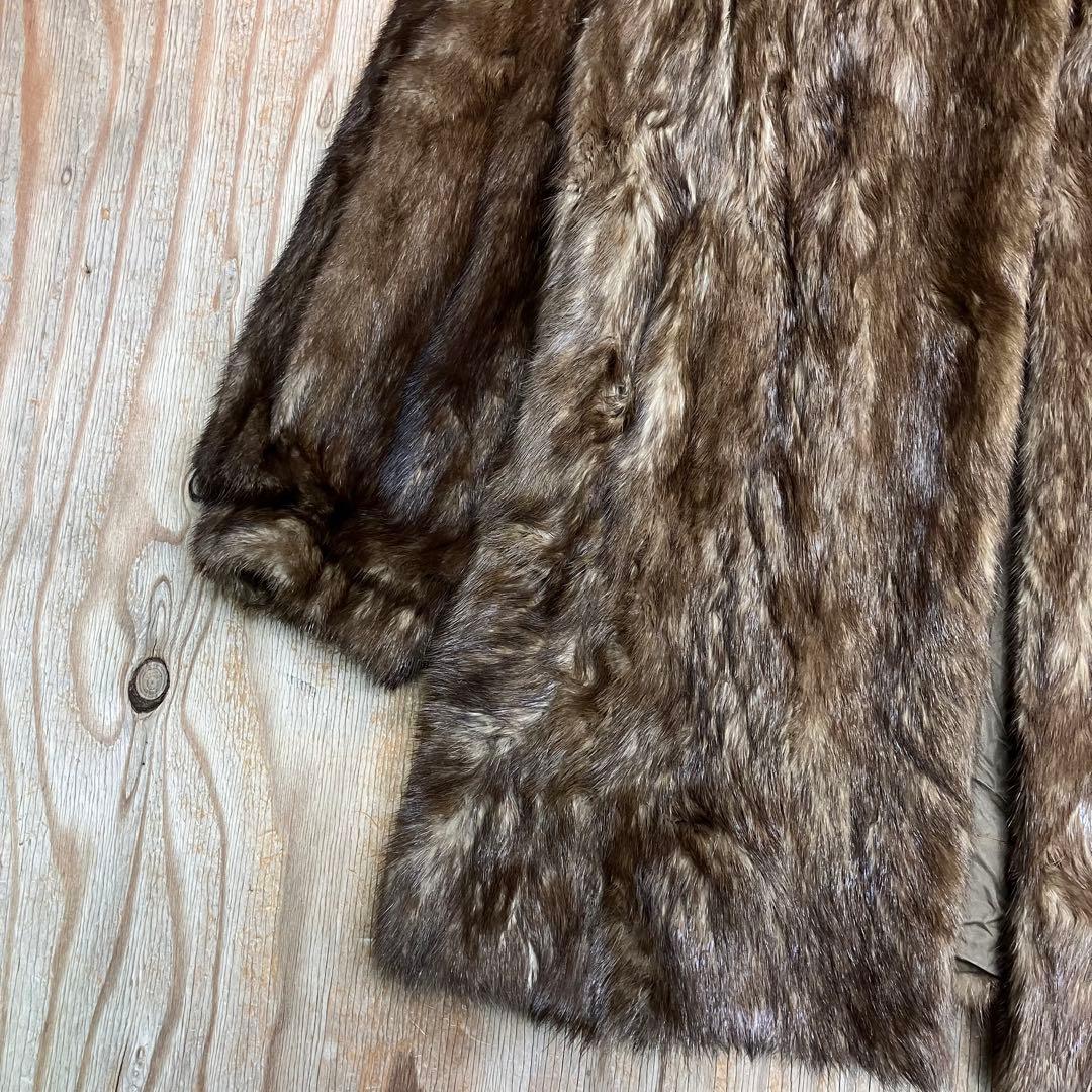 SAGA MINK ファーコート デミバフミンク 銀タグ リアルファー 13号