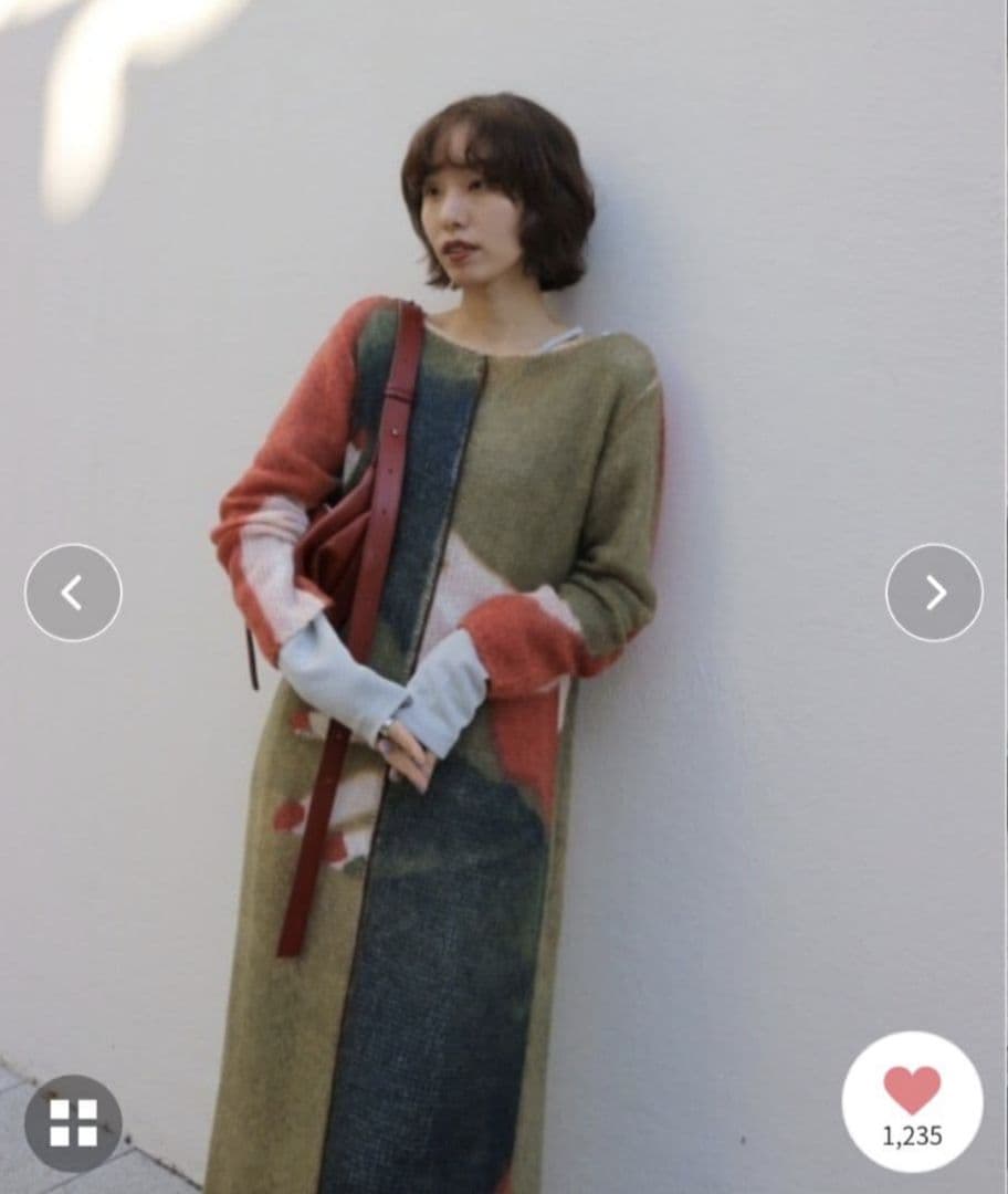 Ameri　LITTLE FUNNY FACE KNIT DRESS