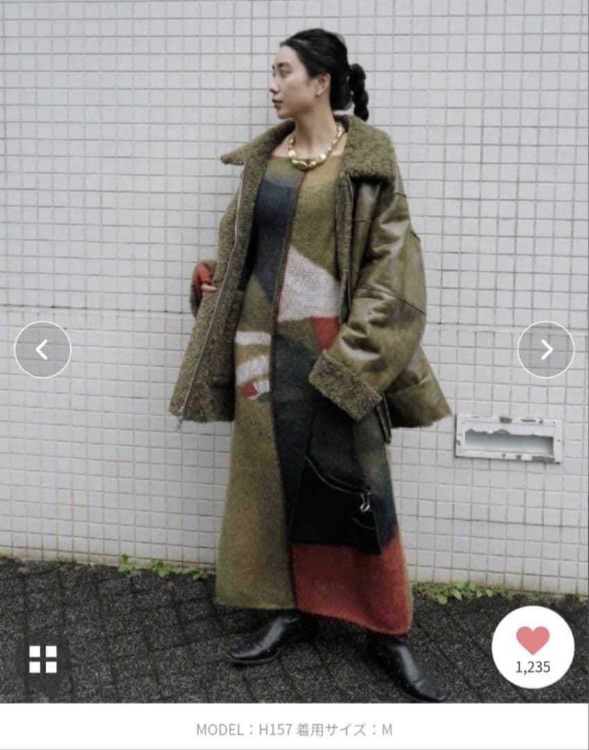 Ameri　LITTLE FUNNY FACE KNIT DRESS