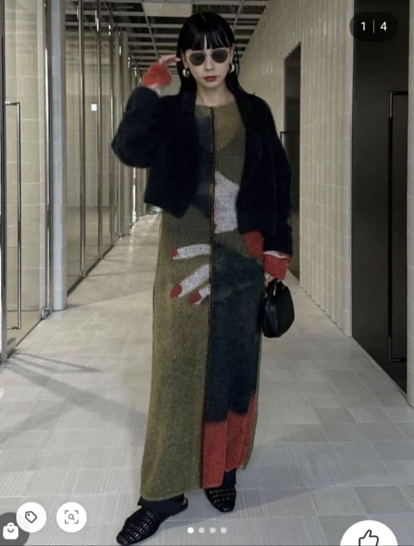 Ameri　LITTLE FUNNY FACE KNIT DRESS