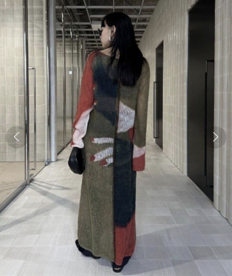 Ameri　LITTLE FUNNY FACE KNIT DRESS