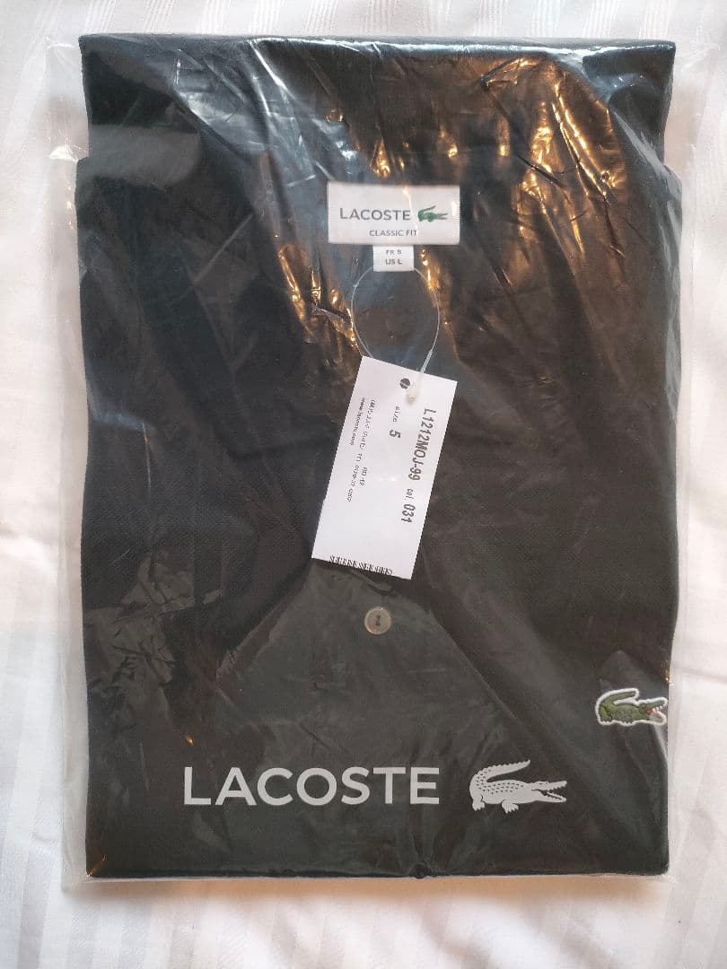 LACOSTE ブラック ポロシャツ XL