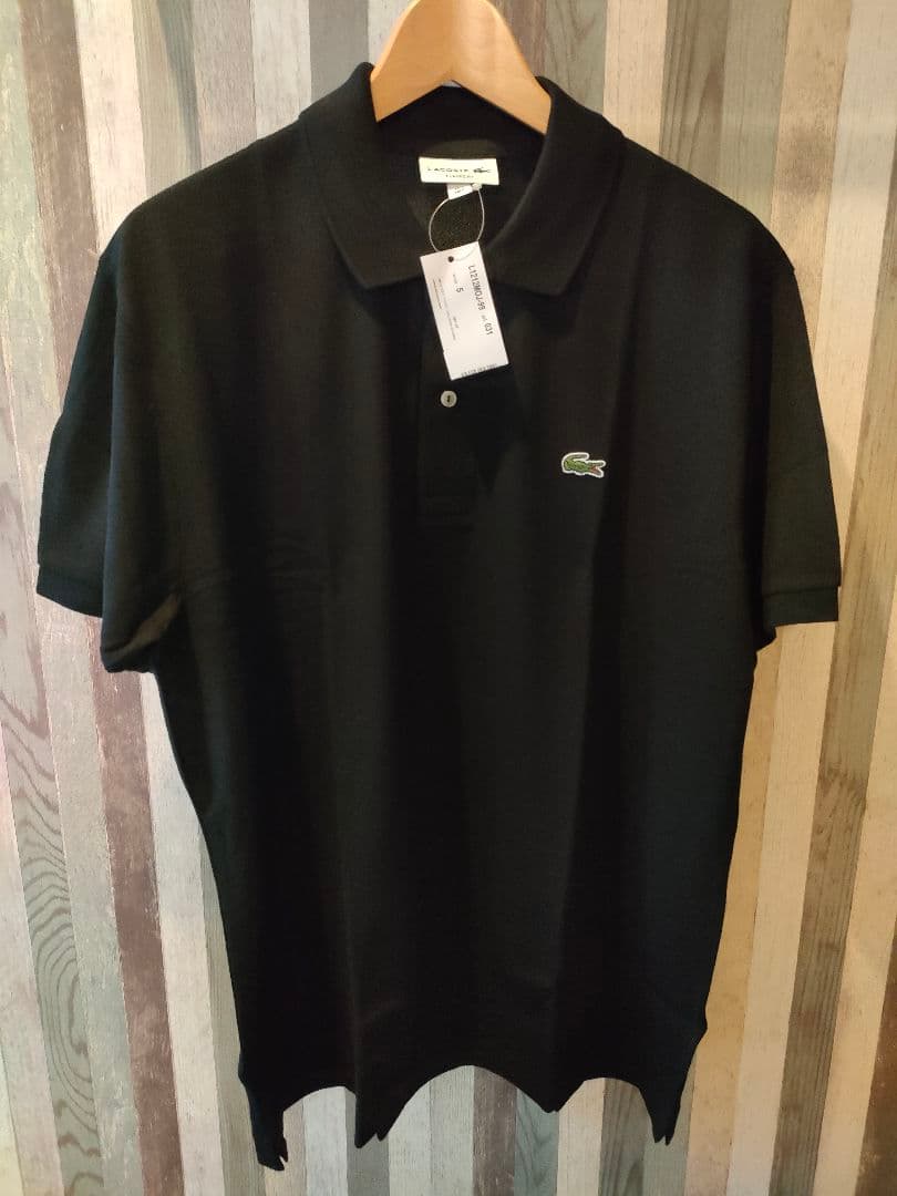 LACOSTE ブラック ポロシャツ XL