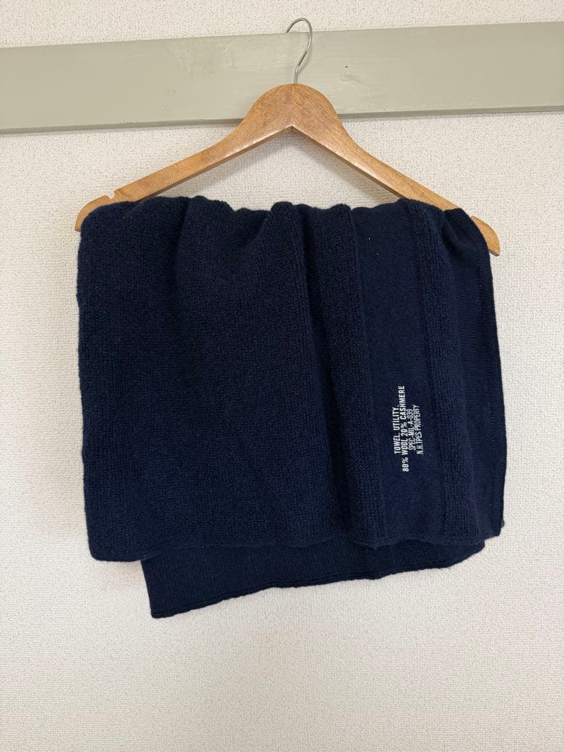 N.HOOLYWOOD マフラー　タグ付　カシミヤ　ネイビー　ミルスペック　紺