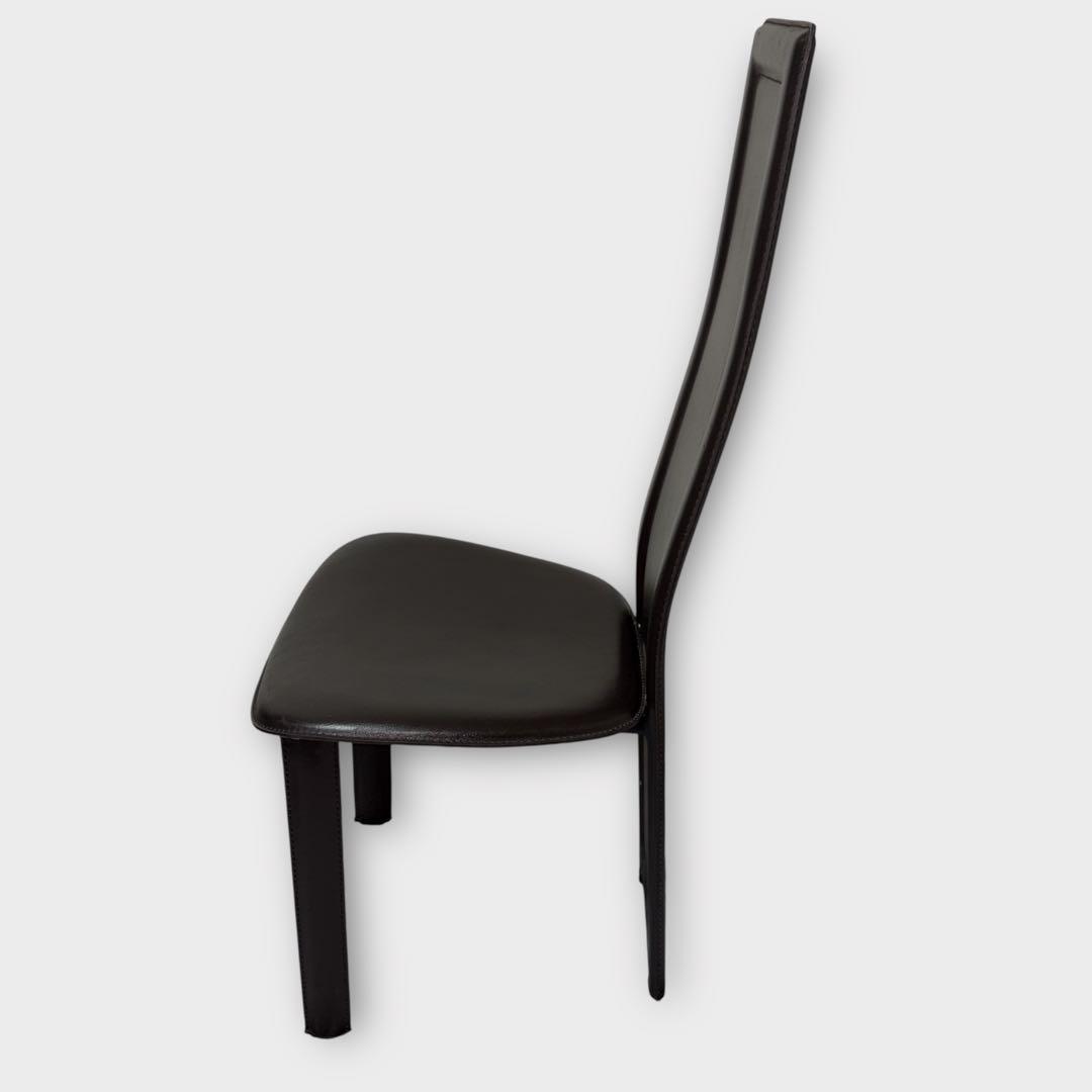【美品】大塚家具 椅子 8391本革 ハイバックチェア 2脚セット ブラウン