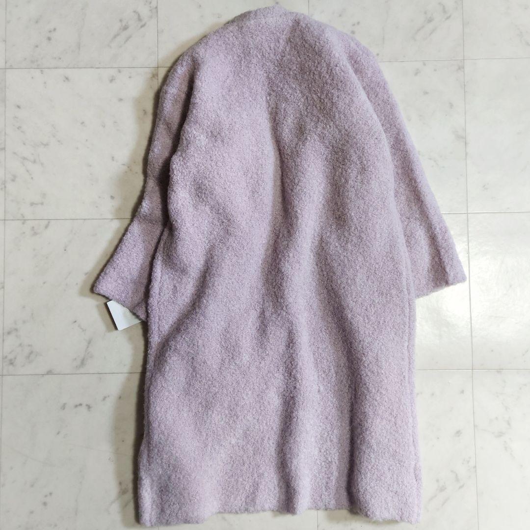 ひ*隊様 新品タグ付♪セルフォード 羊毛 アルパカ ボア ノーカラーロングコート