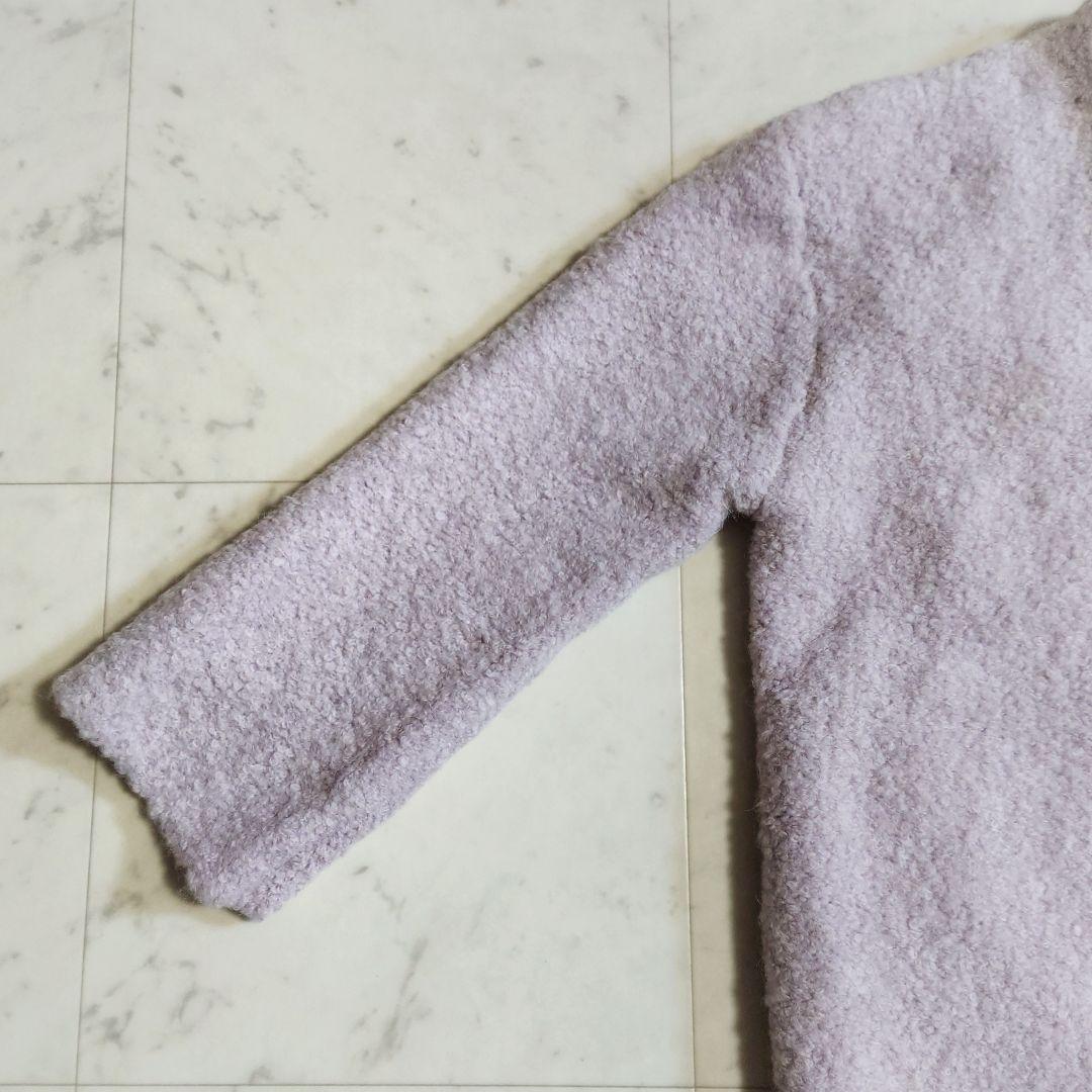 ひ*隊様 新品タグ付♪セルフォード 羊毛 アルパカ ボア ノーカラーロングコート