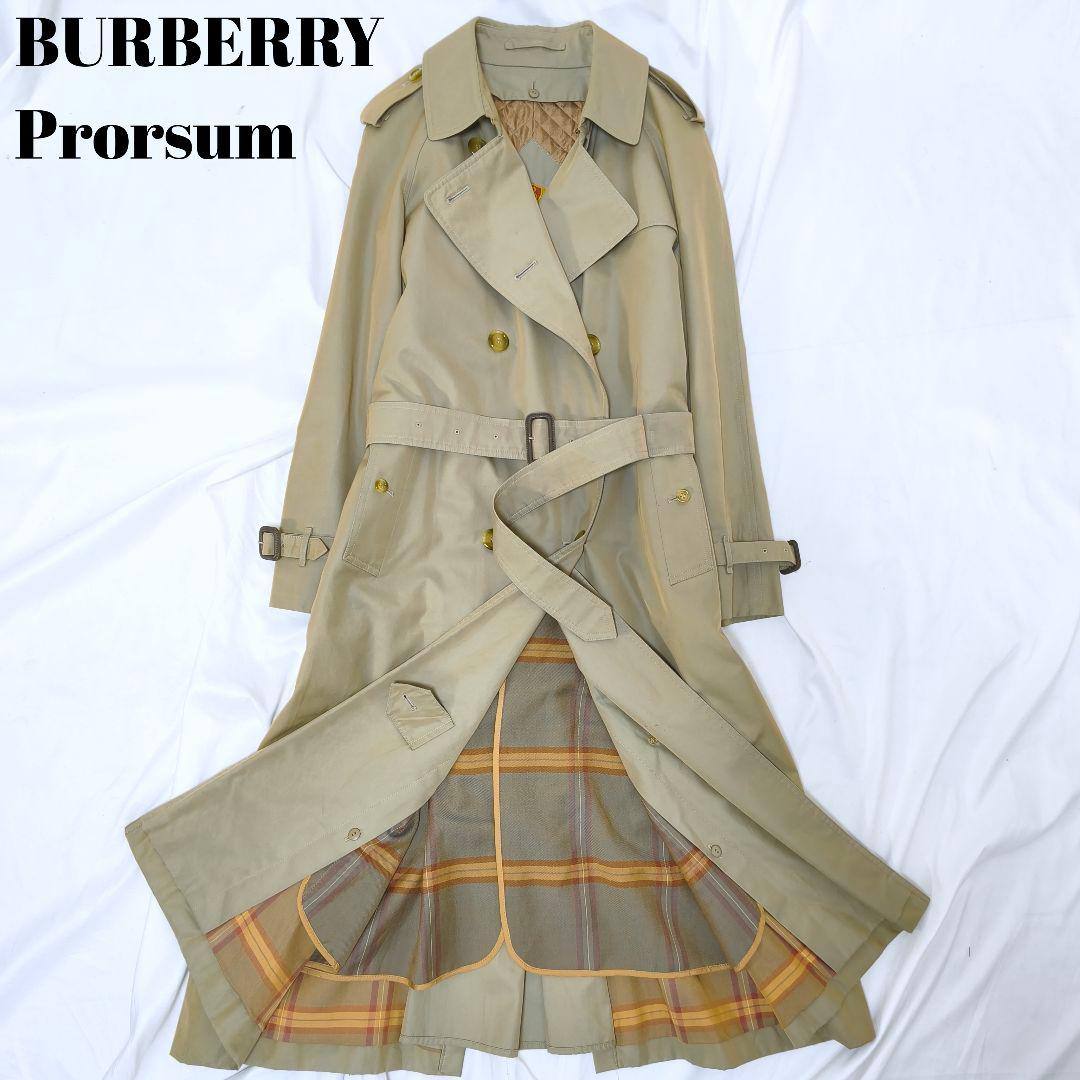 希少美品✨バーバリープローサム ライナー付 ロングトレンチコート カーキ