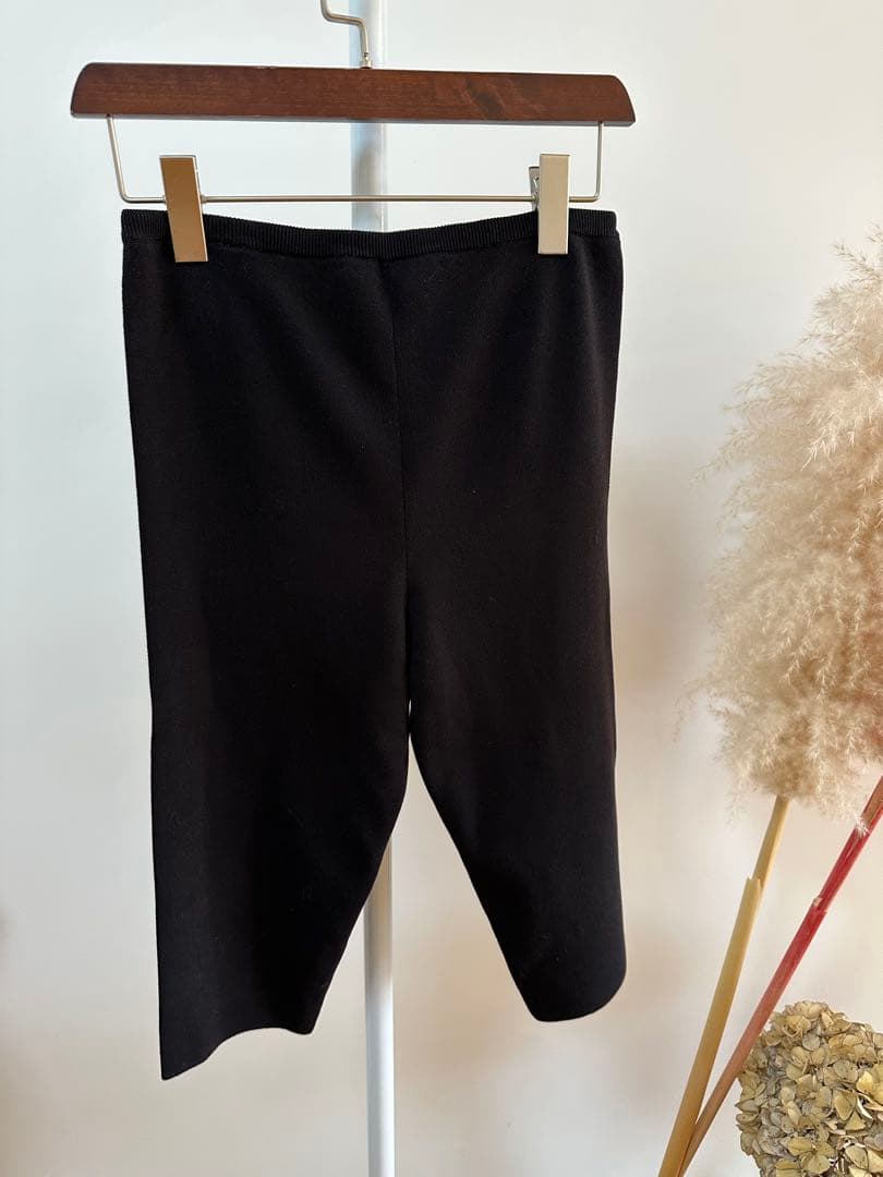 エトレトウキョウ25年新品⭐️ハイゲージバイカーニットパンツレイヤードレギンス