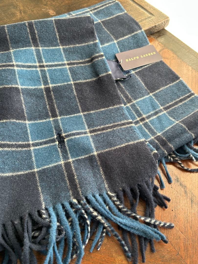 Ralph Lauren 手触り良いウール膝掛け　ショールとしても　タグ付き未使