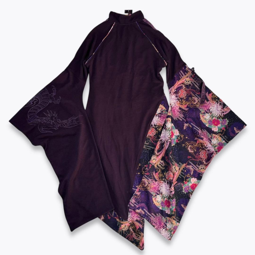 【未使用タグ付き】キューティーフラッシュ 着物振袖 アシンメトリーワンピース