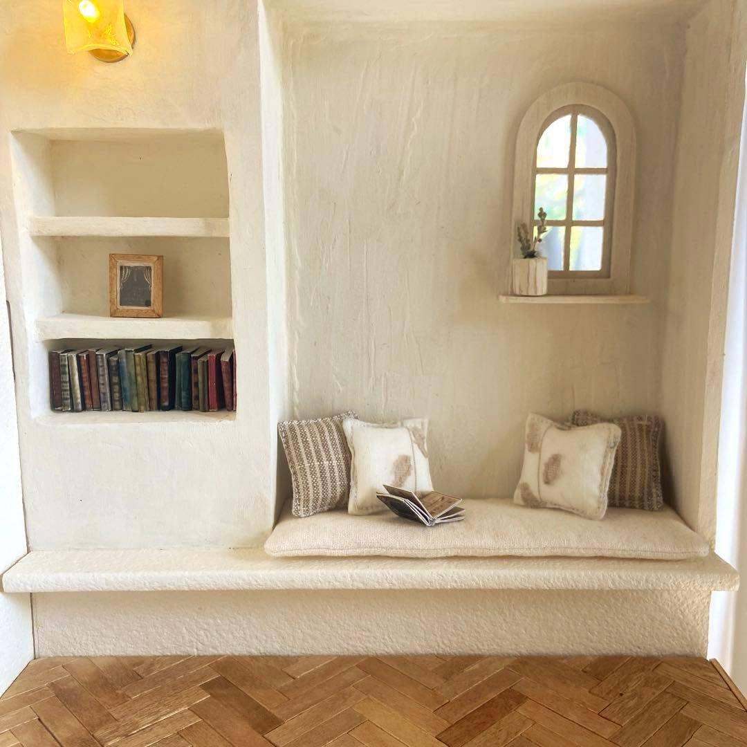 ✳︎1/12 ヘリンボーンの床と塗壁のドールハウス✳︎ 背景ボード ミニチュア