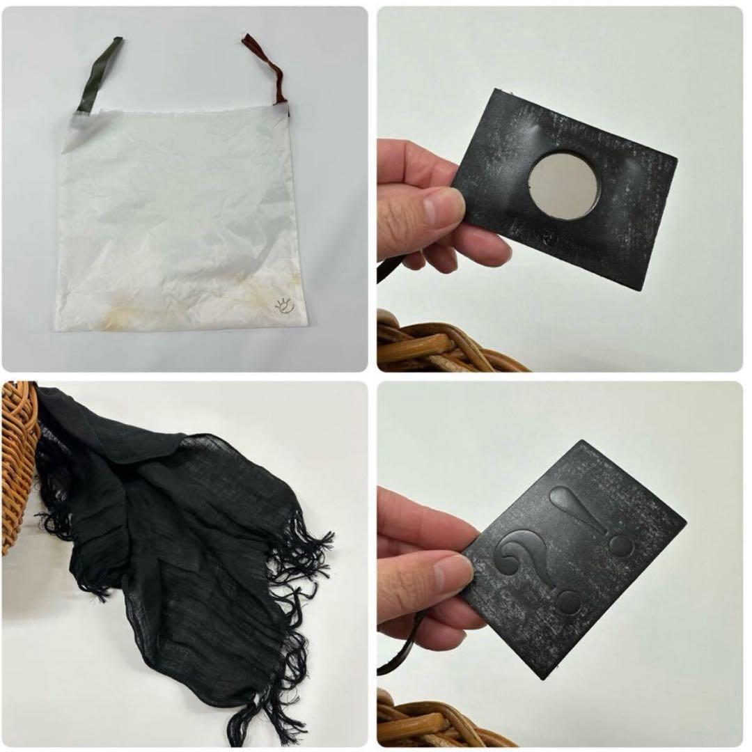 良品 ebagos エバゴス バケツ バッグ カゴ リネンかぶせ ミラー付き