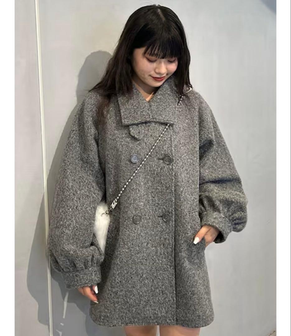 ジュエティ　jouetie Aラインミドルコート　グレー