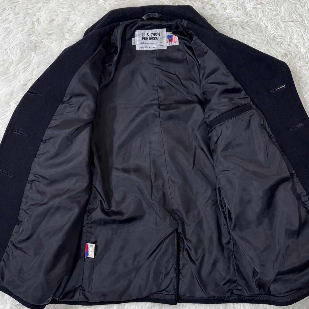 SCHOTT ショット USA製 ピーコート 740N メンズ ブラック 38