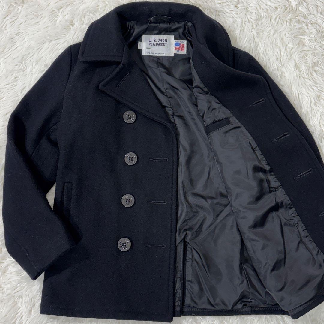 SCHOTT ショット USA製 ピーコート 740N メンズ ブラック 38