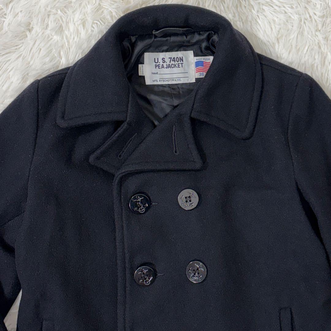 SCHOTT ショット USA製 ピーコート 740N メンズ ブラック 38