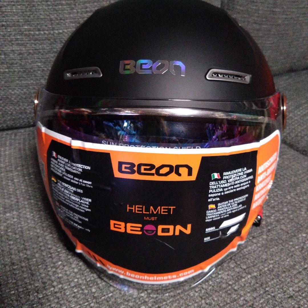 未使用品BEONマットブラックジェットヘルメットL