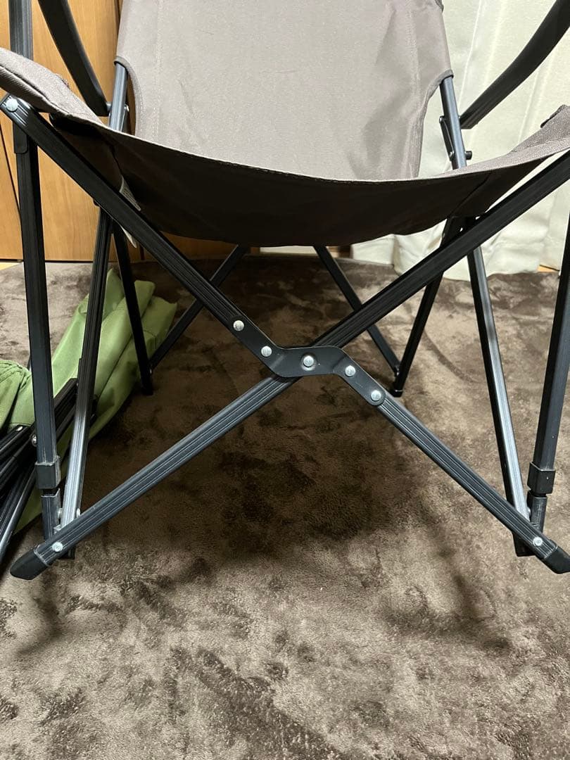 アウトドア用ハイバックチェア2脚とテーブルセット