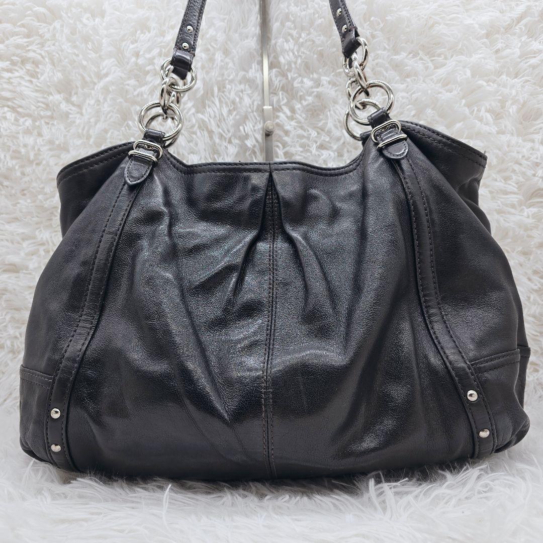y2k✨COACH コーチ 本革 トートバッグ 黒 16244 肩掛け A4収納