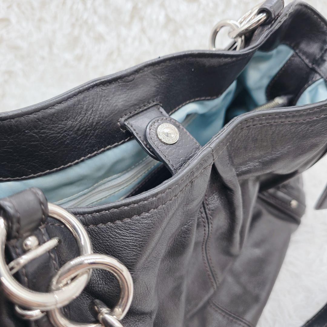 y2k✨COACH コーチ 本革 トートバッグ 黒 16244 肩掛け A4収納