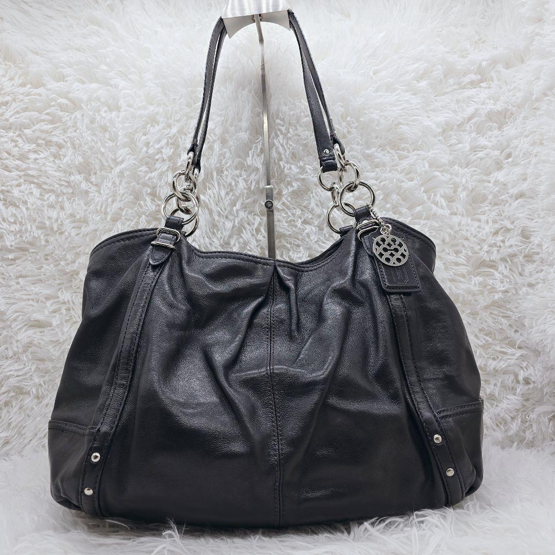 y2k✨COACH コーチ 本革 トートバッグ 黒 16244 肩掛け A4収納