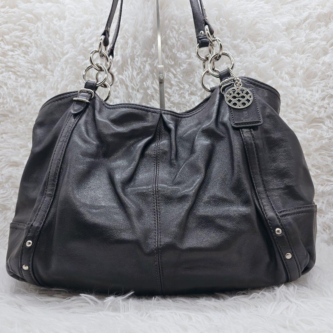 y2k✨COACH コーチ 本革 トートバッグ 黒 16244 肩掛け A4収納